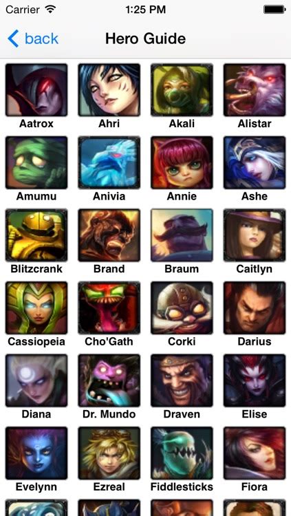 heroes of league of legends|list hero lol.